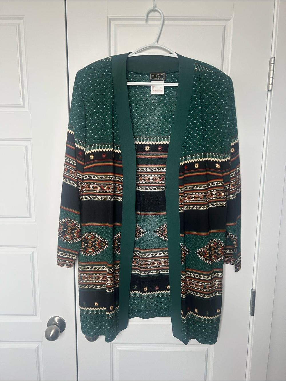Vintage Open Front Patterned Blazer
